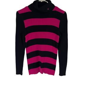Lauren Ralph Lauren‎ Size Medium Emo Preppy Y2k Striped Turtle Neck Sweater